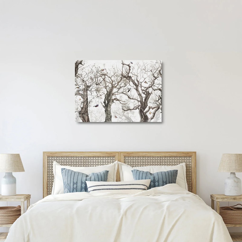 Tablou pe sticlă - Model de pădure, desen (70x50 cm)