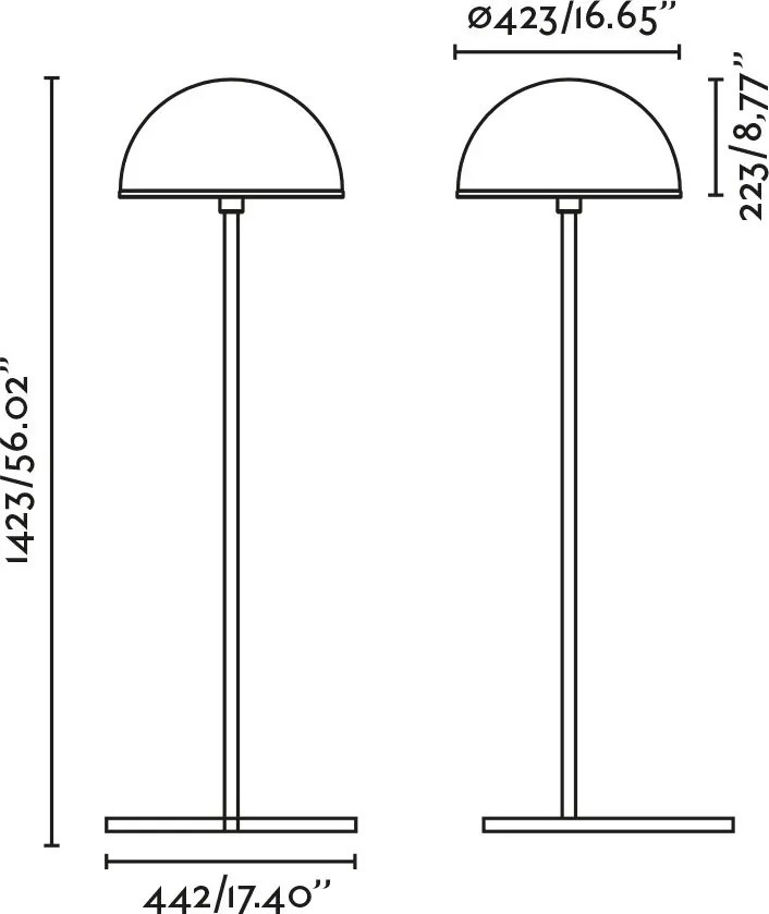 Lampadar, Lampa de podea neagra DOME