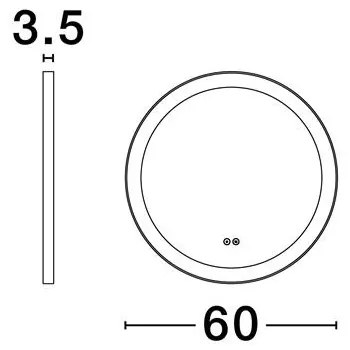 Oglinda baie cu iluminat LED IP44 Ural, 60cm