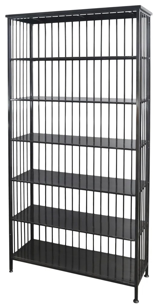 Etajera din metal, cu 5 rafturi, Antique Black