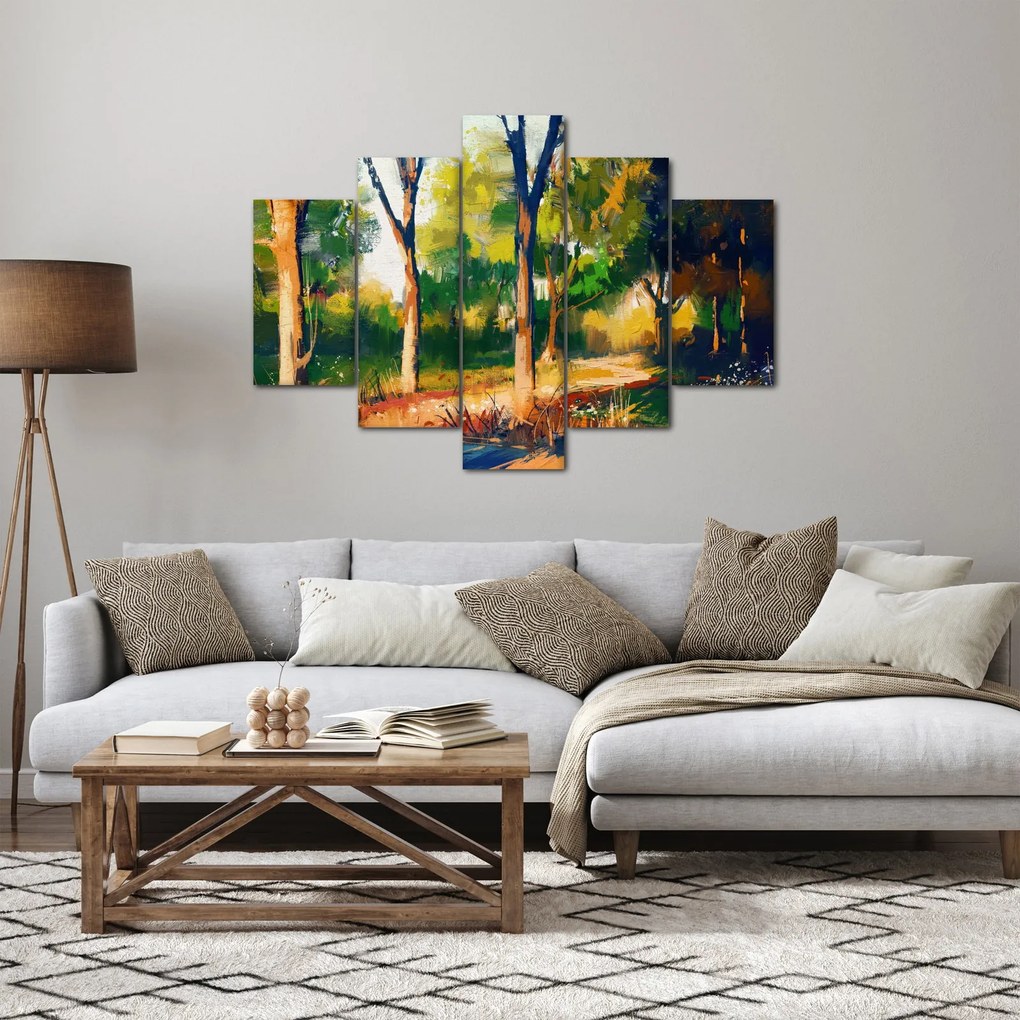 Tablou - Pădure de vară însorită, pictură (150x105 cm)