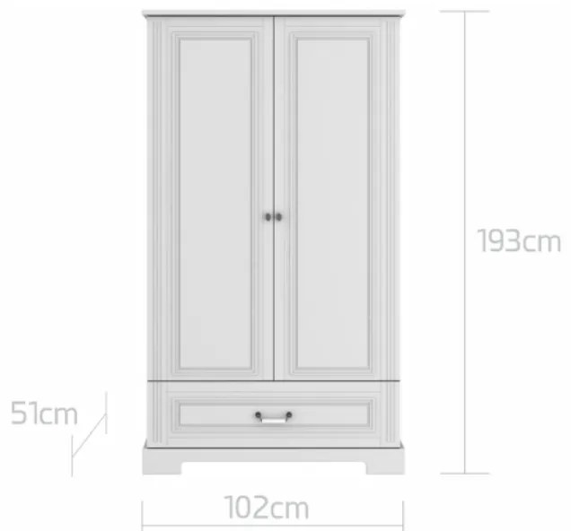 Dulap elegant Ines alb H193 cm