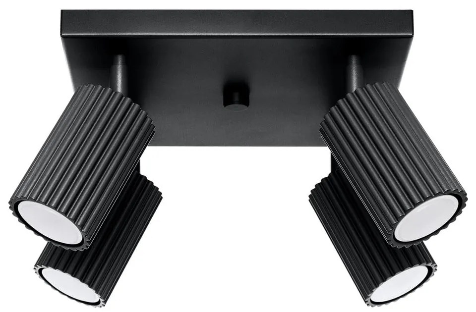 Spot negru din metal ø 6,5 cm Gleam – Sollux