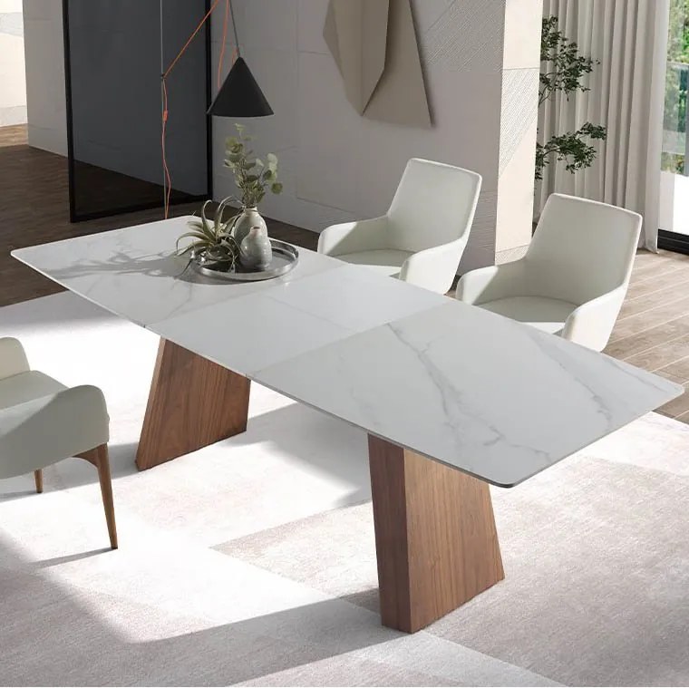 Masa extensibila deosebita design LUX Porcelain Marble 180-230cm