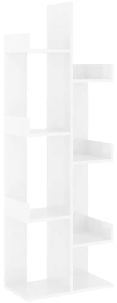 808915 vidaXL Bibliotecă, alb extralucios, 48x25,5x140 cm, PAL