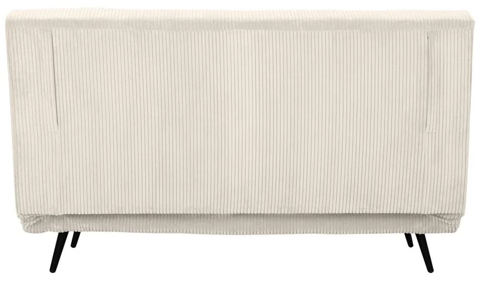 Canapea crem extensibilă cu tapițerie din catifea reiată 140 cm Mallory – Støraa