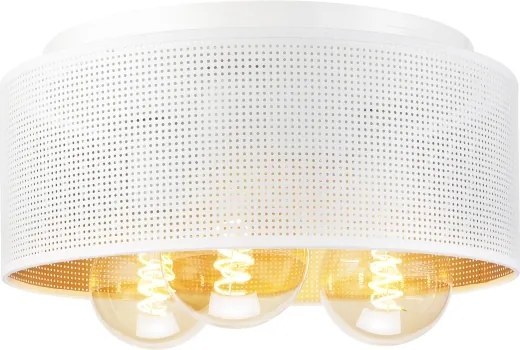 Plafonier SIRJA PLISADO 3xE27/15W/230V Ø 35 cm alb/auriu