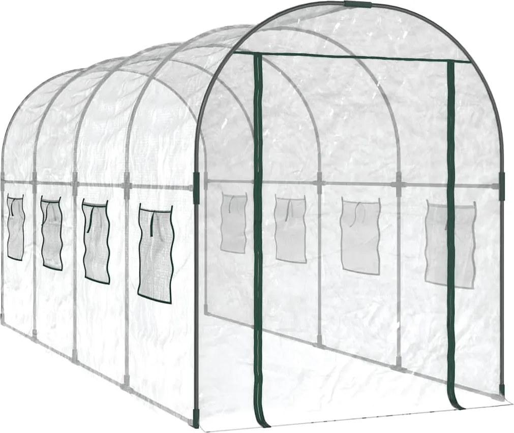 vidaXL Seră transparentă 160x400x190 cm PVC/oțel vopsit electrostatic