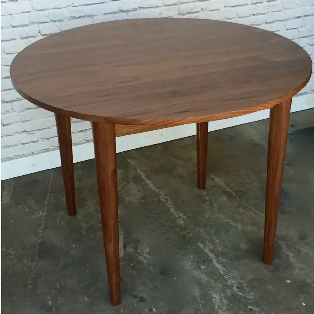 Masa bucatarie rotunda Brigitte, culoare nuc, 90 cm