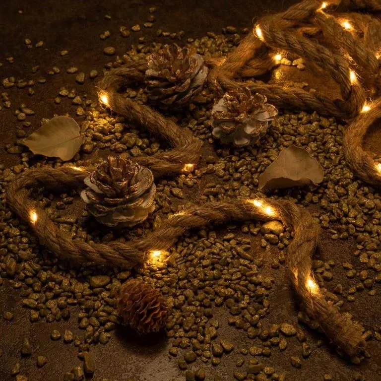 Coardă decorativă cu lumină LED, 25 LED-uri, alb cald