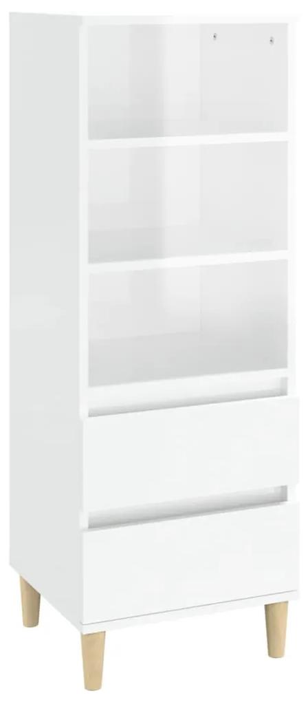 Dulap inalt, alb extralucios, 40x36x110 cm, lemn compozit 1, Alb foarte lucios