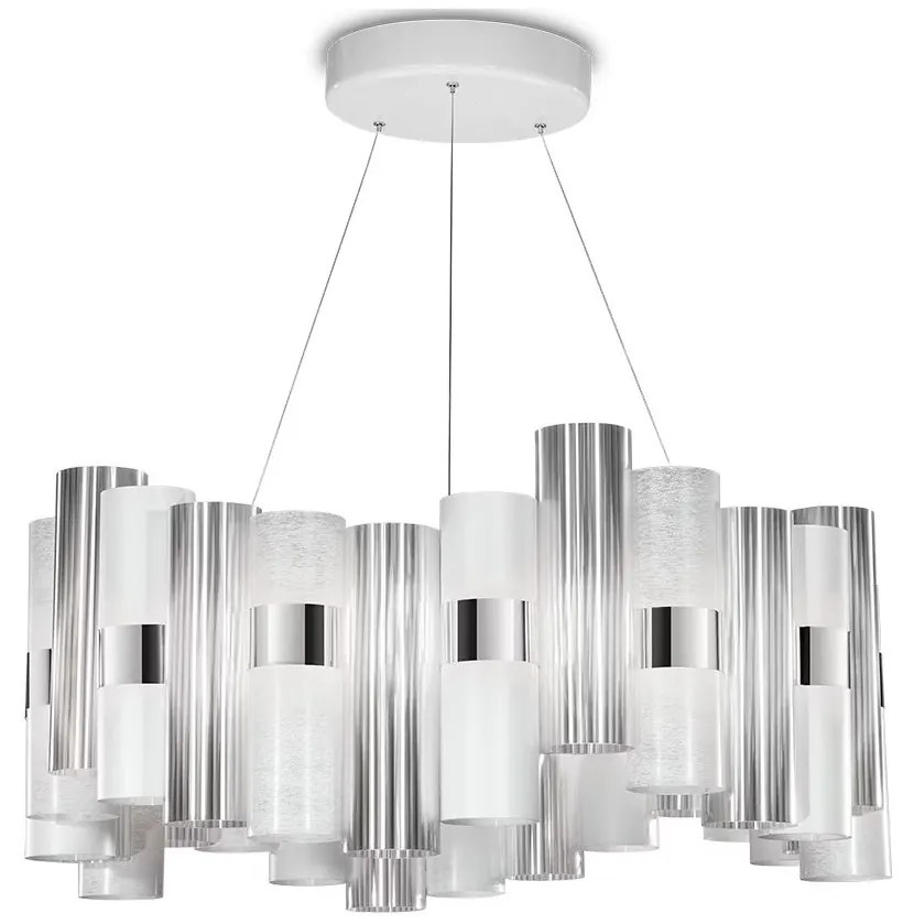 Lustra LED moderna design Art Deco realizata manual LA LOLLO L White
