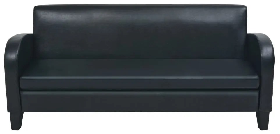Canapea cu 3 locuri, negru, piele artificiala Canapea cu 3 locuri