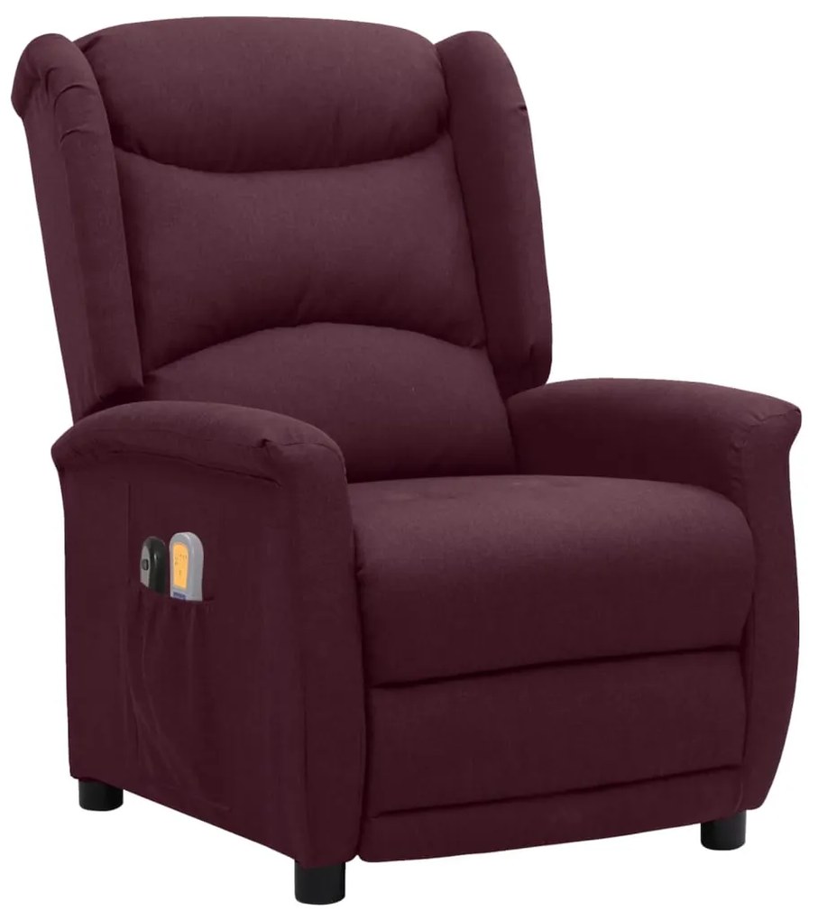 3098525 vidaXL Fotoliu electric de masaj rabatabil, violet, textil