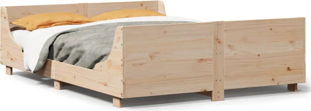 vidaXL Cadru de pat fără saltea, 150x200 cm, lemn masiv pin
