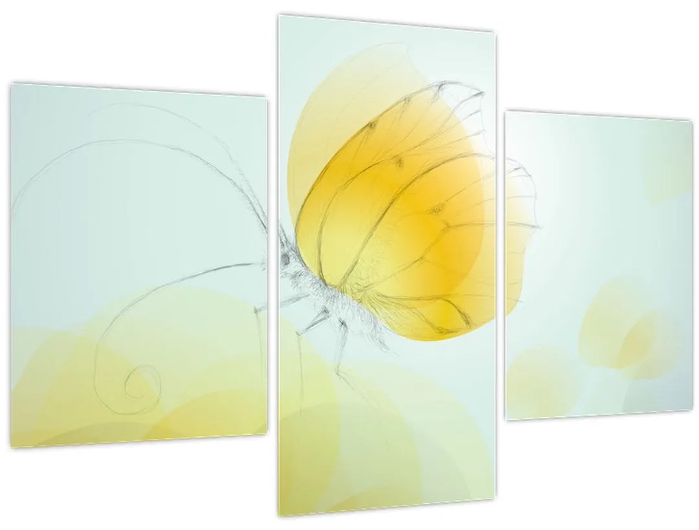 Tablou - Fluturele galben (90x60 cm)
