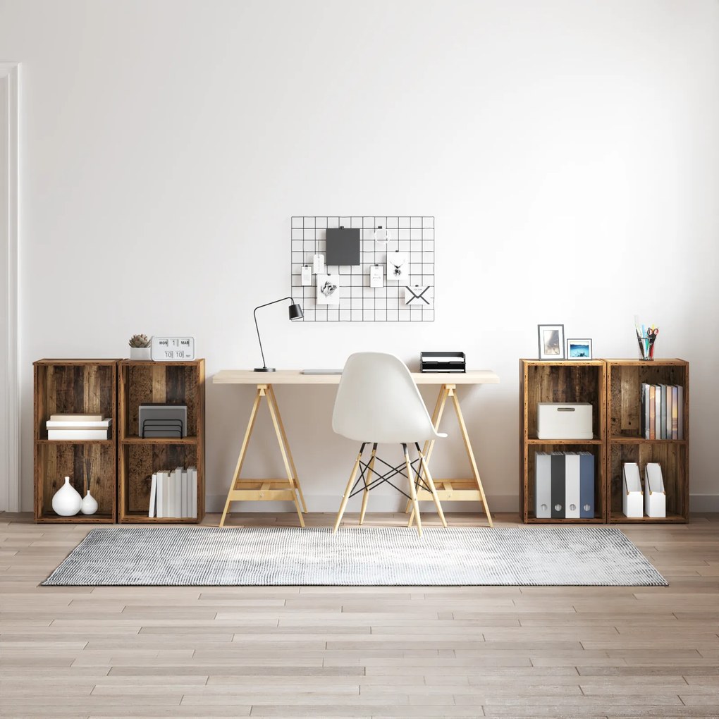 vidaXL Set comodă TV 4 pcs Lemn vechi 37 x 35 x 72 cm Lemn compozit