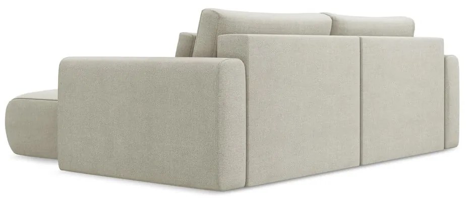 Colțar bej extensibil/cu spațiu de depozitare (cu colț pe partea dreaptă/cu șezlong) Kapua – Makamii