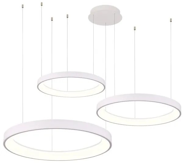 Lustra LED XXL cu telecomanda design circular AGNES 38+58+78 DIMM CCT SWITCH WH