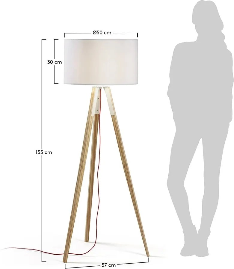 Lampadar Kave Home Uzagi, alb