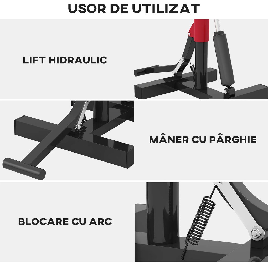 HOMCOM Cric Elevator Moto din Oțel, Capacitate 150 kg, Înălțime Reglabilă | Aosom Romania
