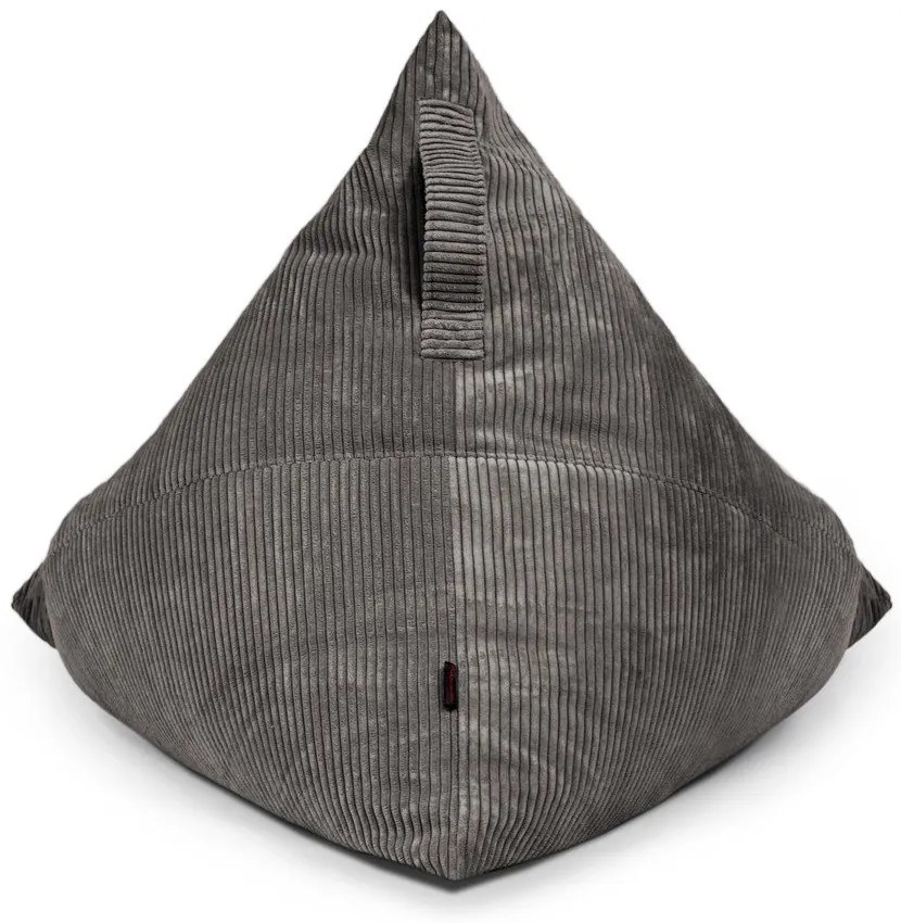 Fotoliu bean bag gri închis cu tapițerie din catifea reiată Razz – SLOWDOWN