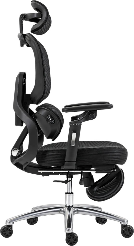 VIGOCHAIR ULTRA PRO FOAM SEAT Scaun ergonomic, spatar reglare verticala, suport lombar cu masaj si incalzire, sezut translatie, cotiere 6D, suport picioare, Negru