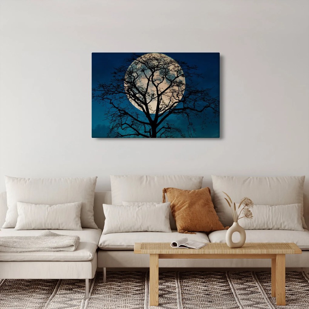 Tablou copacului cu lună plină (90x60 cm)