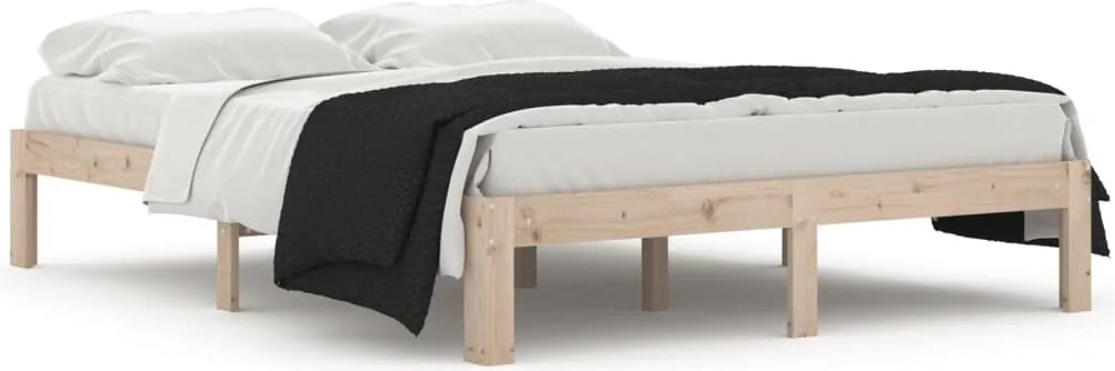 vidaXL Cadru de pat, 140x190 cm, lemn masiv de pin