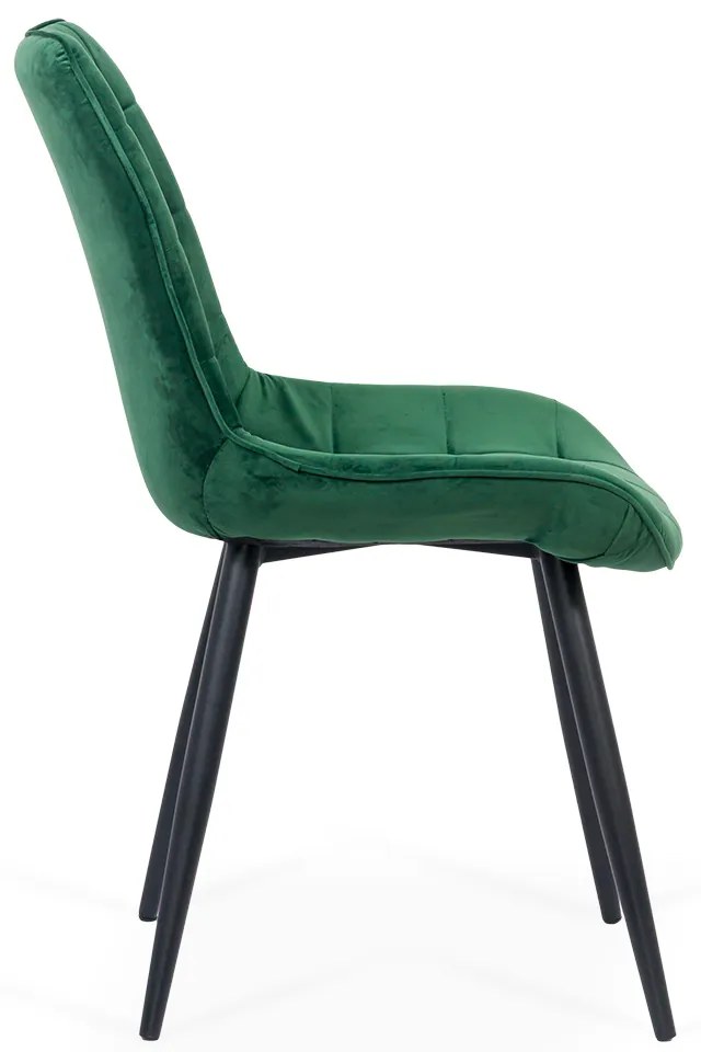 Scaun living verde BUC 206 din catifea cu cadru metalic vopsit