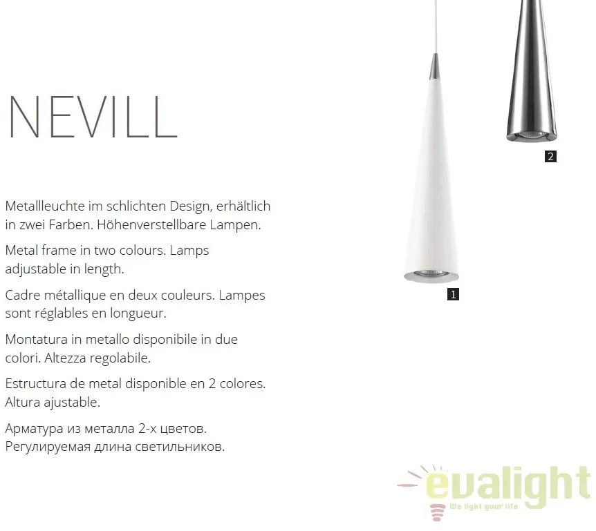 Pendul design modern Nevill alb MYP318-PL-01-W