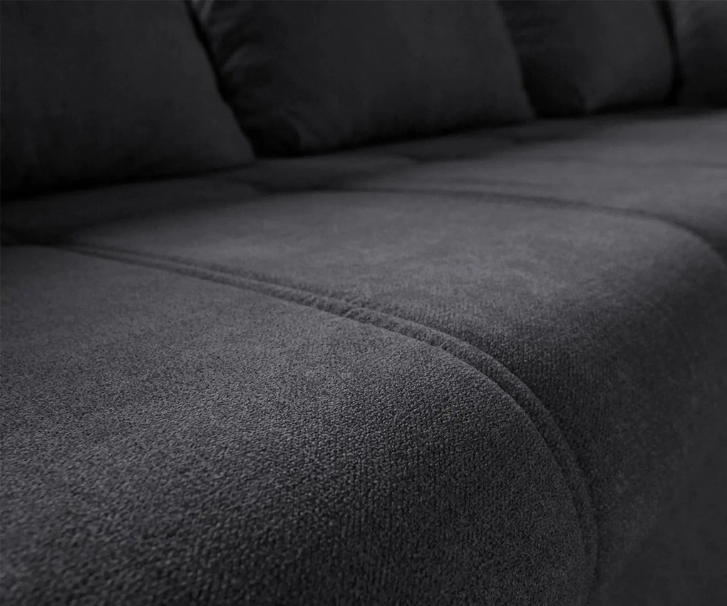 Colțar extensibil dumonde cu ladă de depozitare si sezut confortabil din spuma high-density, Loana Enjoy Grafit II 270x185 cm