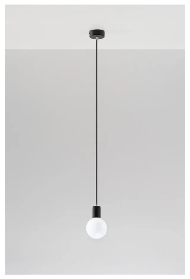 Lustră Sollux Bombilla Black, negru