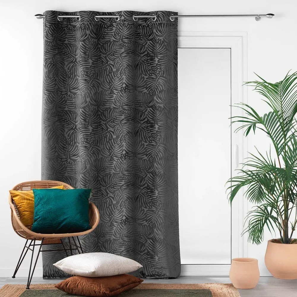 Draperie gri antracit din catifea 140x240 cm Analia – douceur d'intérieur