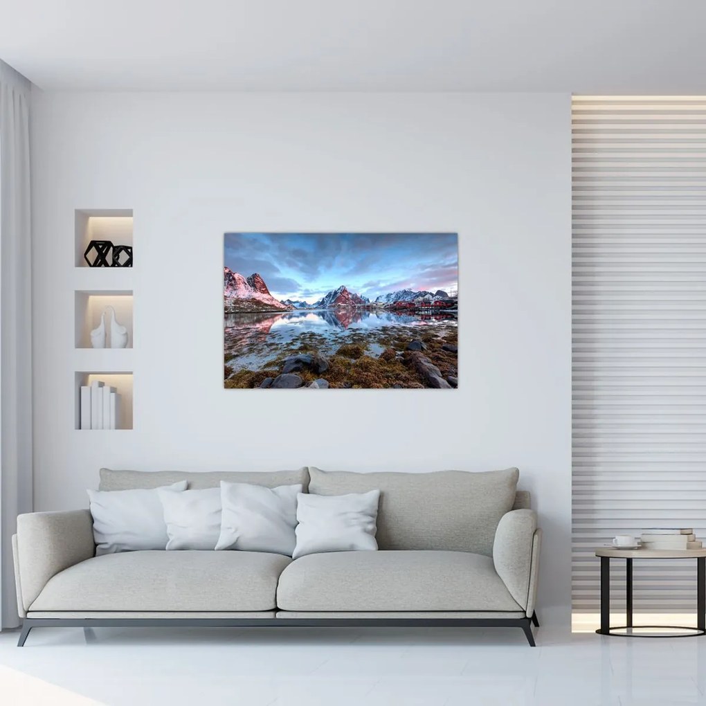 Tablou - Răsărit de soare deasupra Reine (90x60 cm)