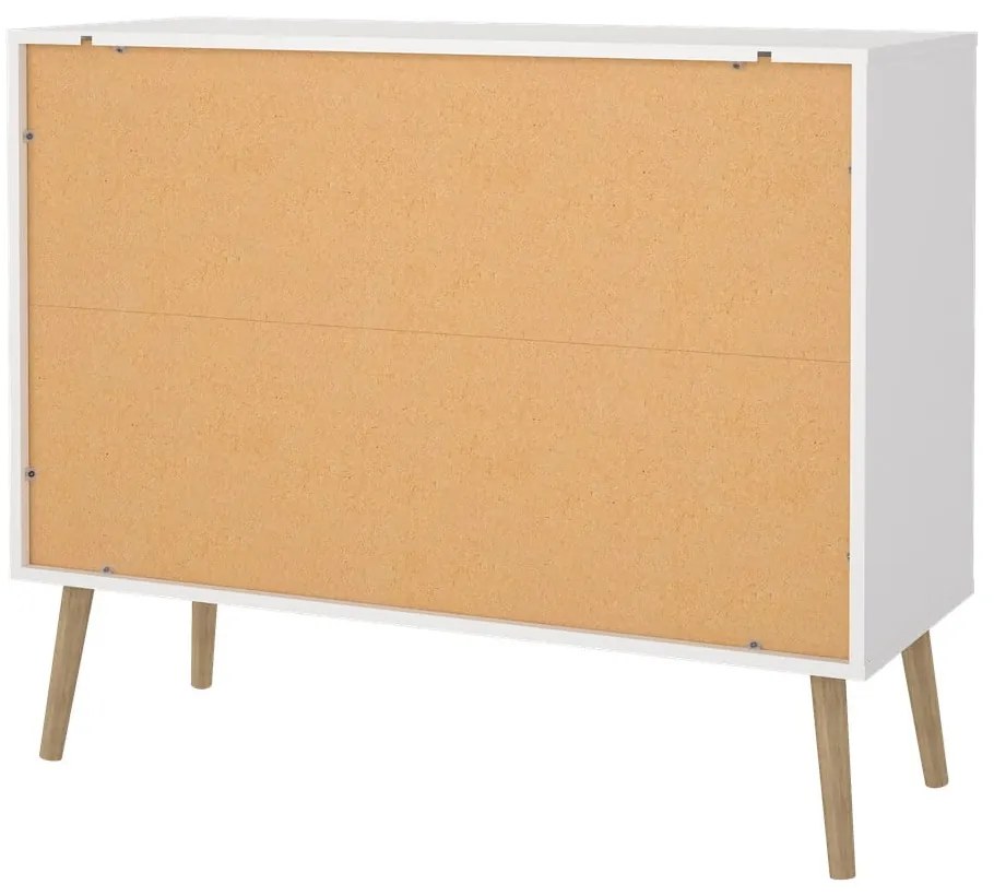 Comodă albă joasă 99x82 cm Bodo – Tvilum