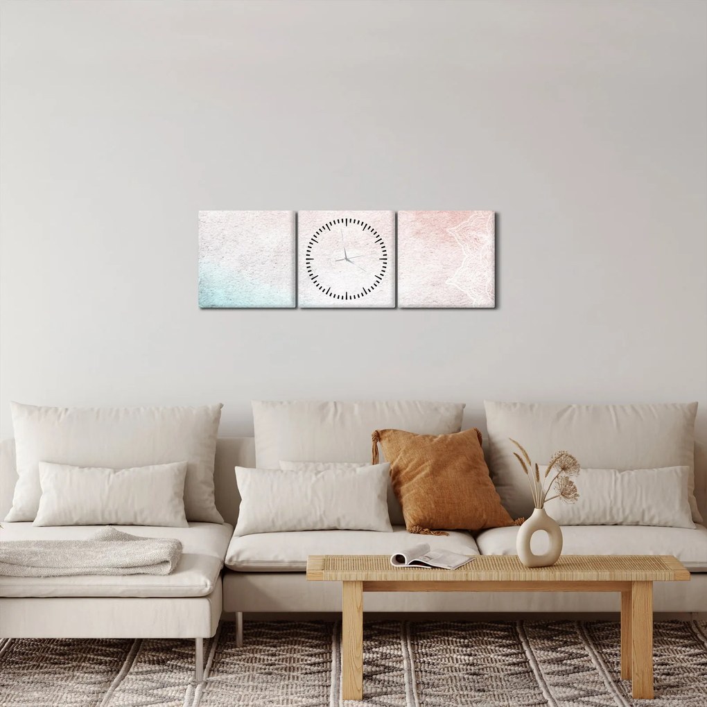 Tablou - Mandala pe zid 2 (cu ceas) (90x30 cm)
