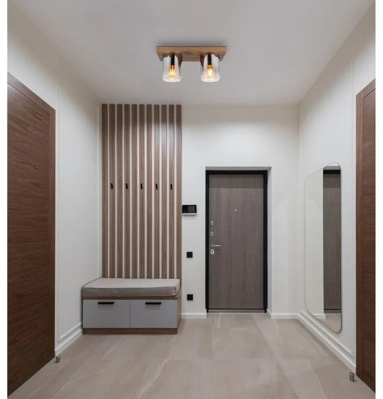 Plafoniera MDF si sticla fumurie UNDERWOOD