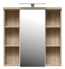 Dulap de baie suspendat cu oglindă VENOM, alb/stejar sonoma