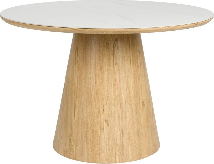 Masă de dining rotundă cu blat din piatră ø 115 cm Almira – White Label