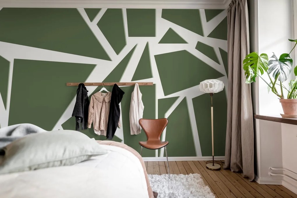 Fototapet, Bold Mosaic, Moss Green, Rebel Walls