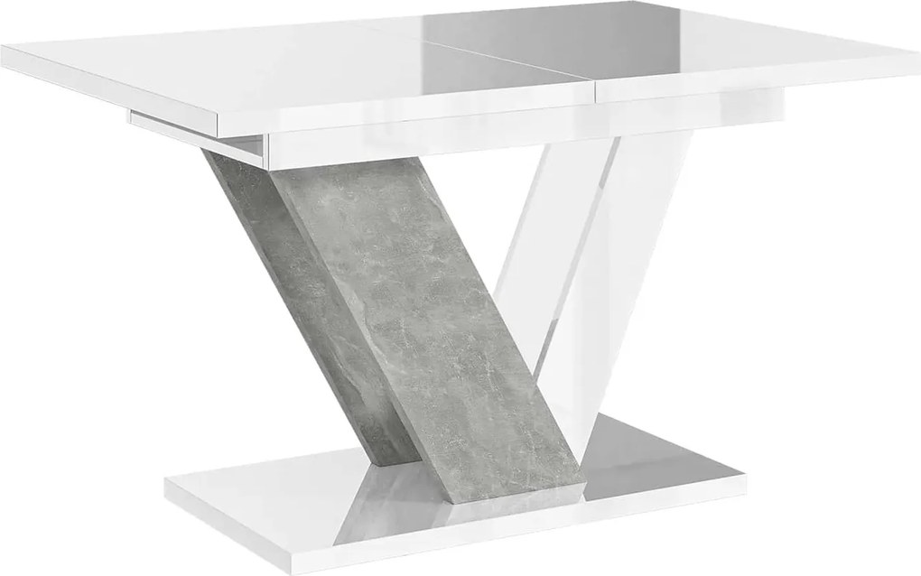 Masă lemn masiv alb Dining extensibilă Harmonique 120/160x80 cm