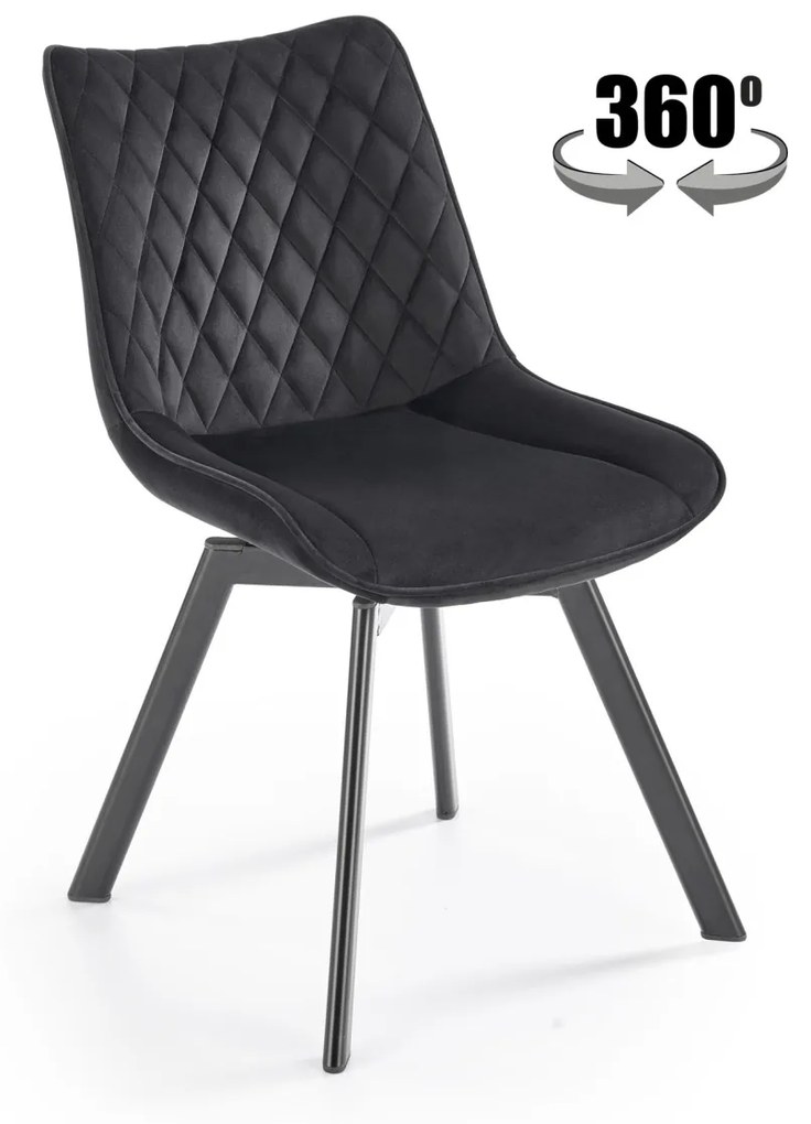Scaun K520 velvet negru