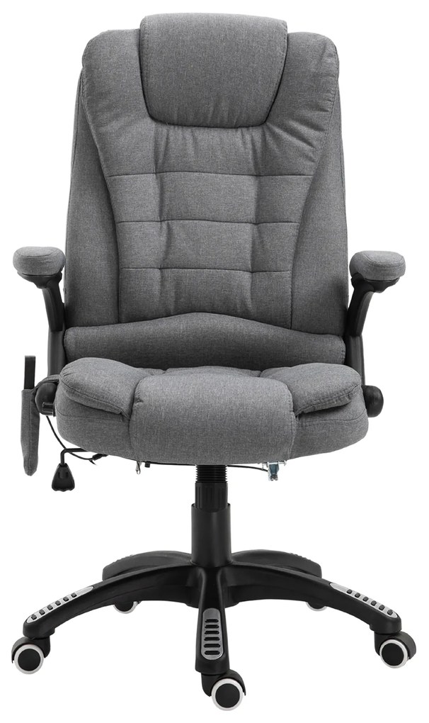 Scaun birou cu masaj, Sase Zone de Masaj Gri, pivotant 360°,Sarcina120 kg,Vinsetto | Aosom Romania