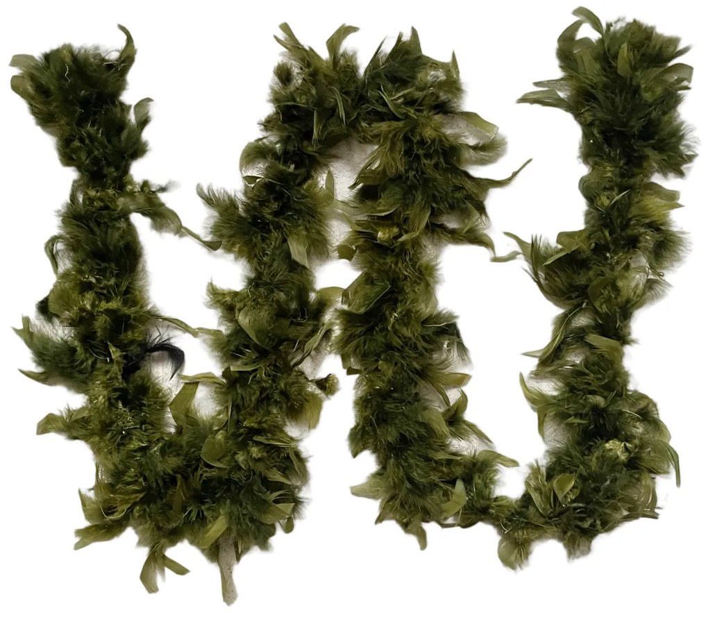 Ghirlanda din pene si puf BOA, Verde,180cm