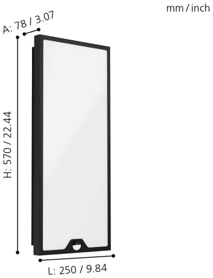 Aplică LED de exterior cu senzor CASAZZA LED/18,5W/230V IP44 Eglo 99522