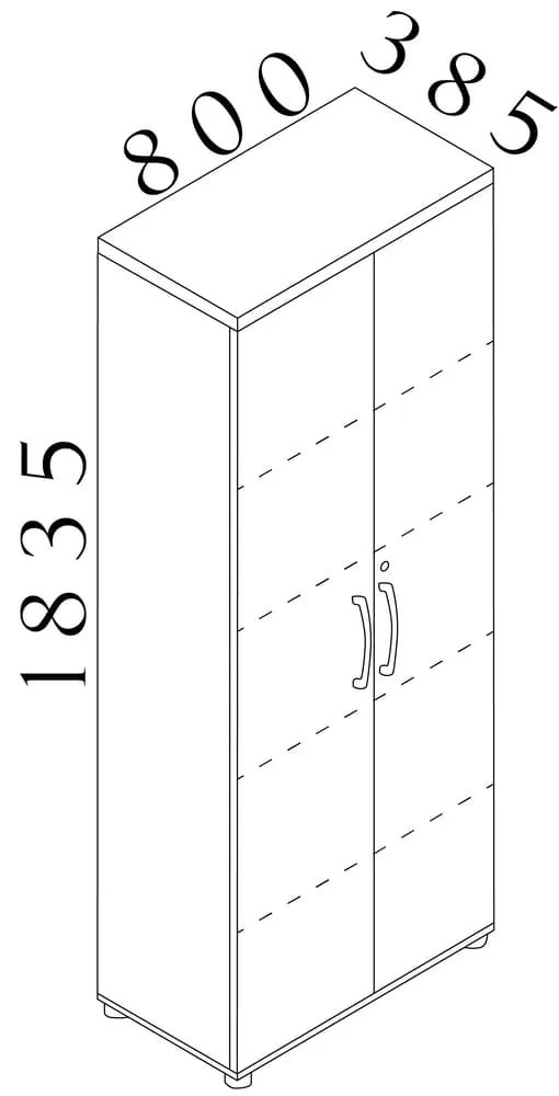 Dulap înalt Visio LUX 80 x 38,5 x 183,5 cm, nuc