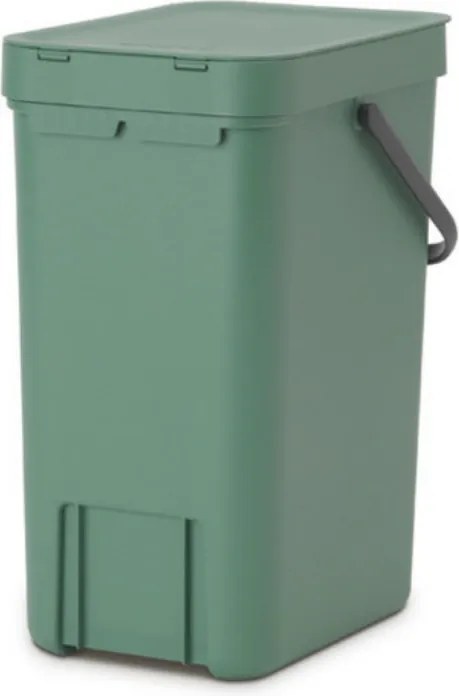 Cos de gunoi colectare selectiva Brabantia Sort&Go 1003235, 16 L, Maner, Montabil pe perete, Verde închis