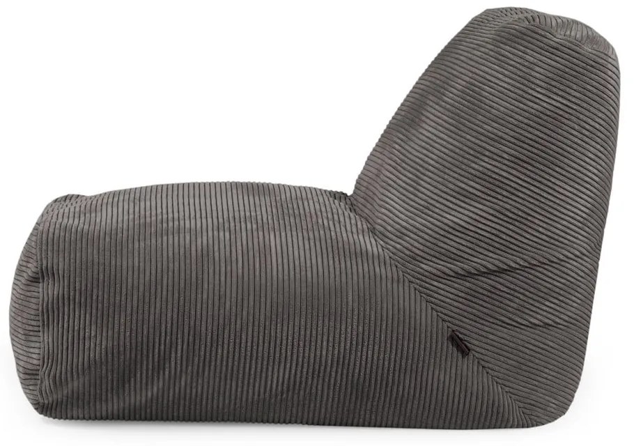 Fotoliu bean bag verde cu tapițerie din catifea reiată Tube – SLOWDOWN