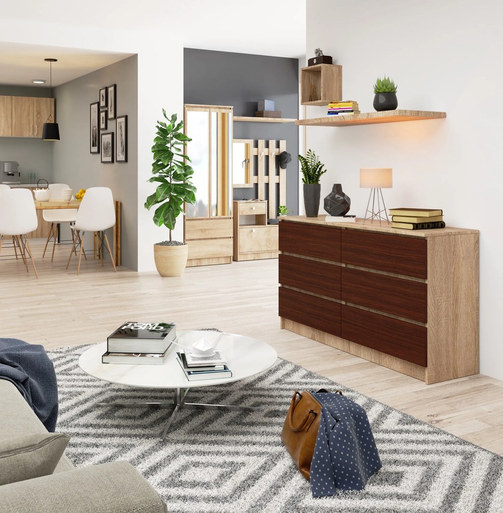 Comodă Keanu (Stejar sonoma + wenge). 1069396